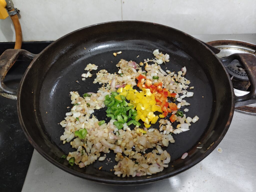 Add chopped bell peppers