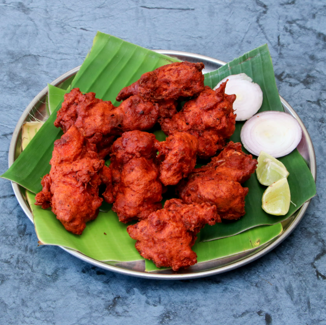 Chicken 65 On Banana Leaf