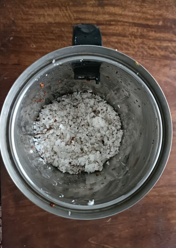 Coconut Added to Soaked Ragi in blender