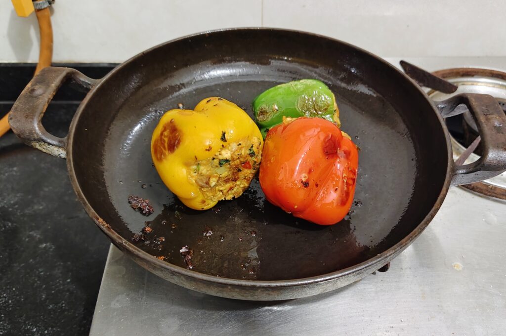 Shallow Fry Stuffed Bell Peppers