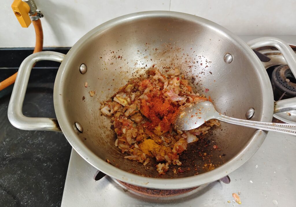 Add powdered masalas
