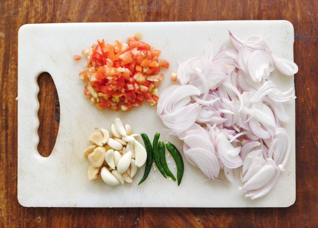 Chopped ingredients