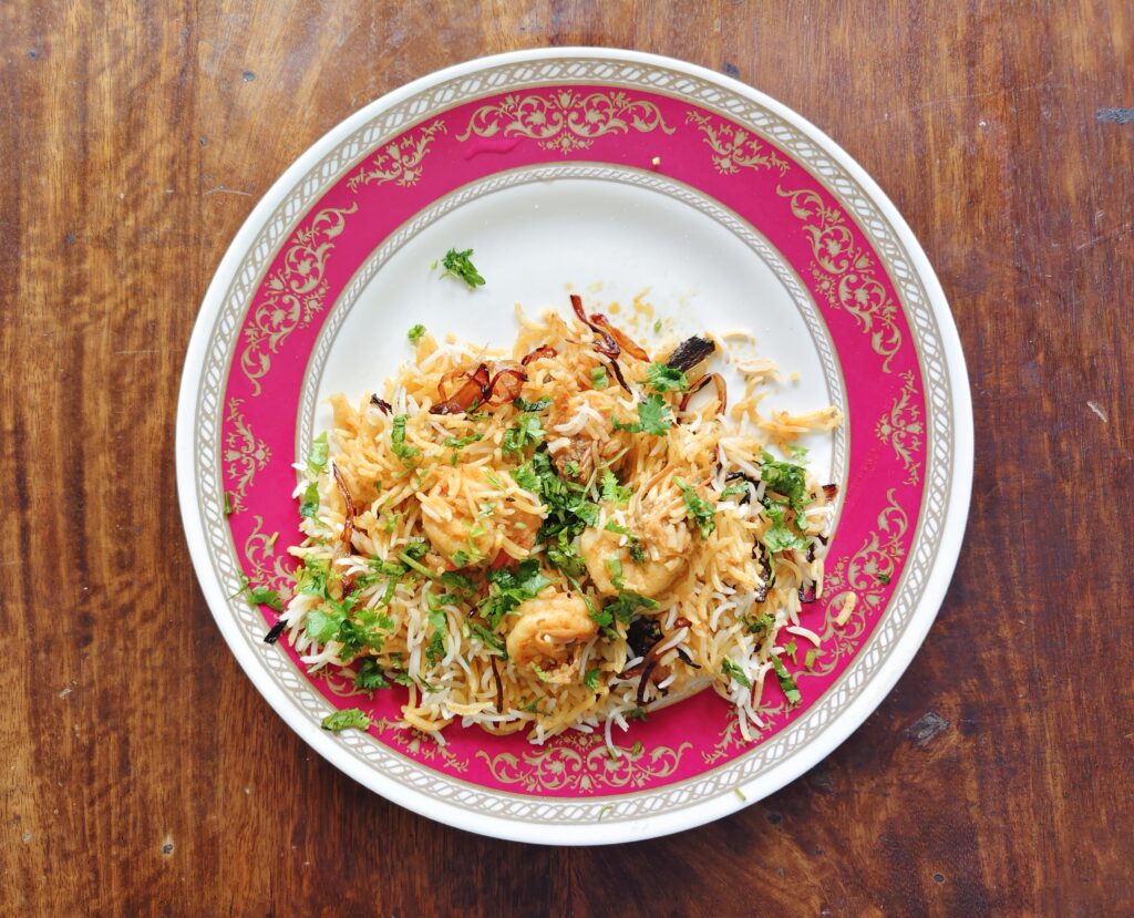 Prawn biriyani